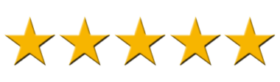 A five star rating system with three stars.