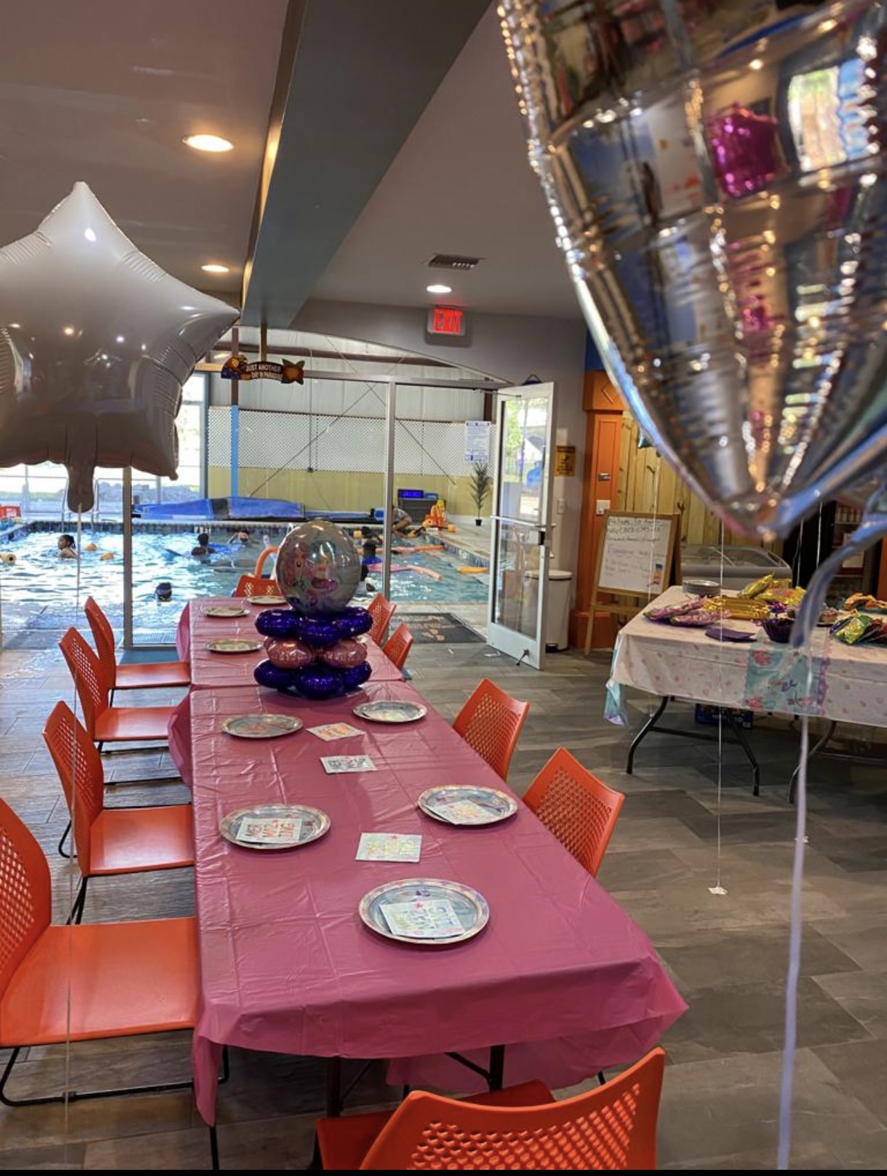 A table with plates and cups on it